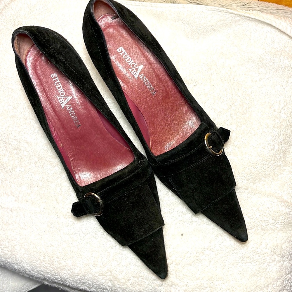Studio Andrea black suede heels women’s size 8.5
